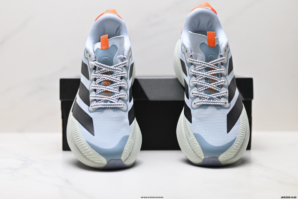 Exclusive Adidas K81801550 Men's Running Shoes #3 — Light Grey/Orange — Size EU 40 / US M7 / W8.5 / 25CM — Back View