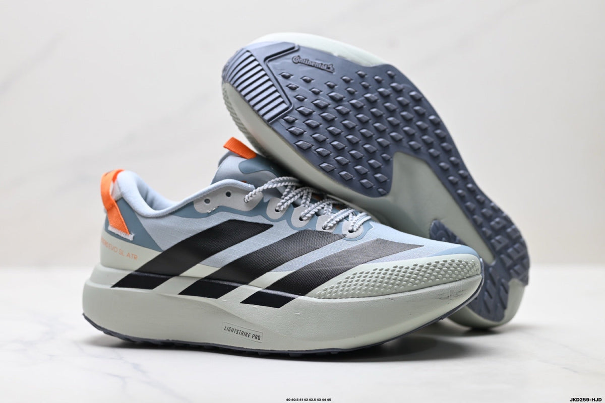 Exclusive Adidas K81801550 Men's Running Shoes #3 — Light Grey/Orange — Size EU 40 / US M7 / W8.5 / 25CM — Detail View