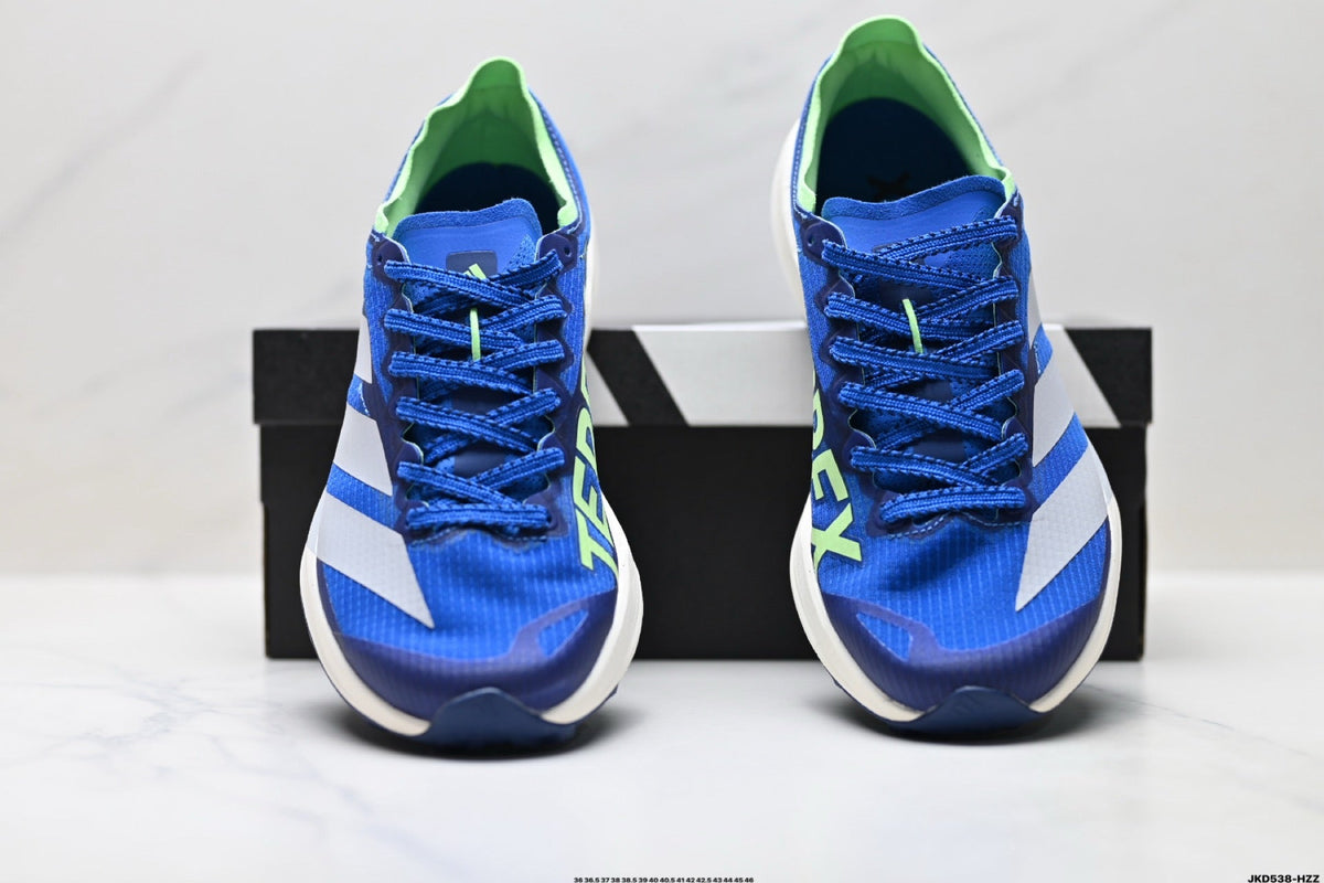 Exclusive Adidas K81801550 Unisex Running Shoes #2 — Blue/Green — Size EU 36 / US M4 / W5.5 / 23CM — Back View