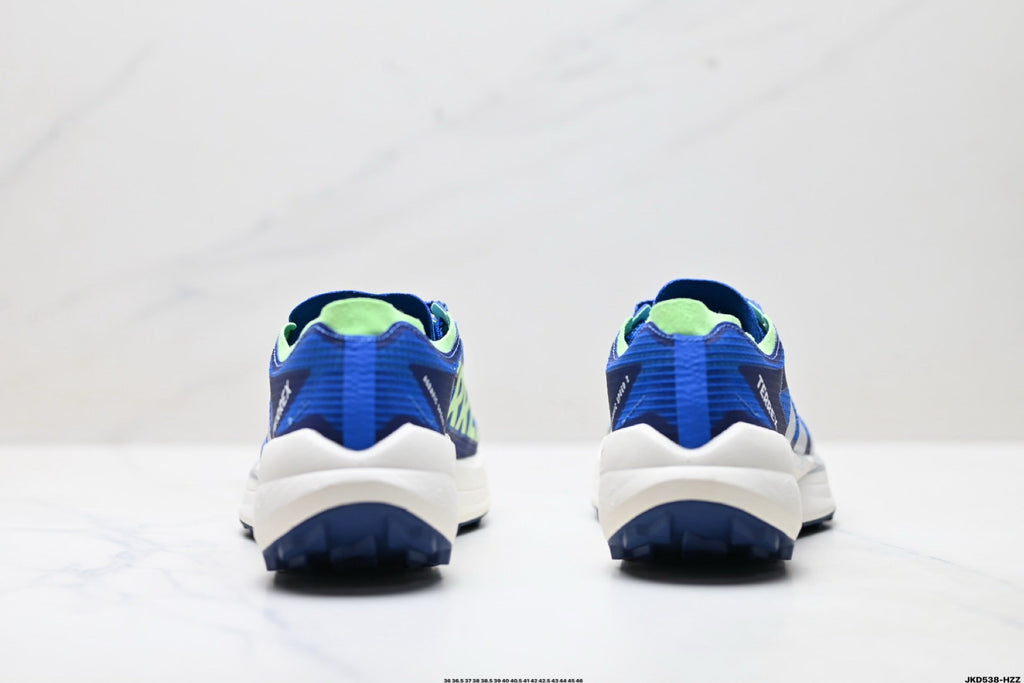 Exclusive Adidas K81801550 Unisex Running Shoes #2 — Blue/Green — Size EU 36 / US M4 / W5.5 / 23CM — Top View