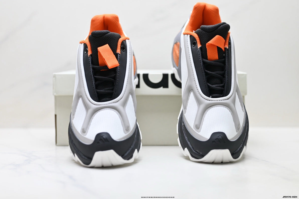Exclusive Adidas K81801650 Unisex Running Shoes #2 — Black/White/Orange — Size EU 36 / US M4 / W5.5 / 23CM — Back View