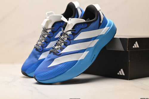 Exclusive Adidas K81801550 Men's Running Shoes — Blue/Black — Size EU 40 / US M7 / W8.5 / 25CM — Side View