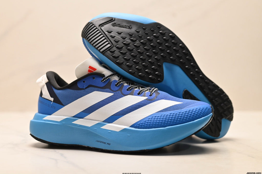 Exclusive Adidas K81801550 Men's Running Shoes — Blue/Black — Size EU 40 / US M7 / W8.5 / 25CM — Detail View