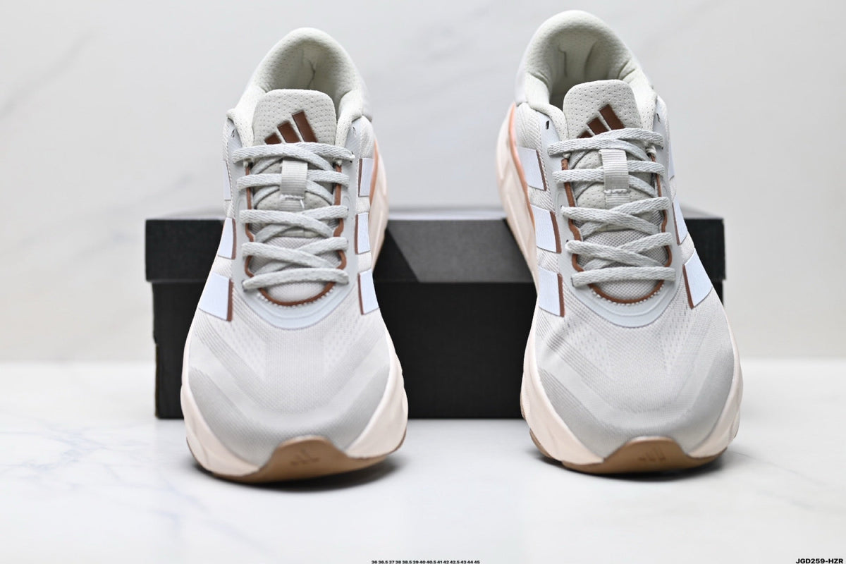 Exclusive Adidas K81801750 Unisex Running Shoes — White/Beige — Size EU 36 / US M4 / W5.5 / 23CM — Back View