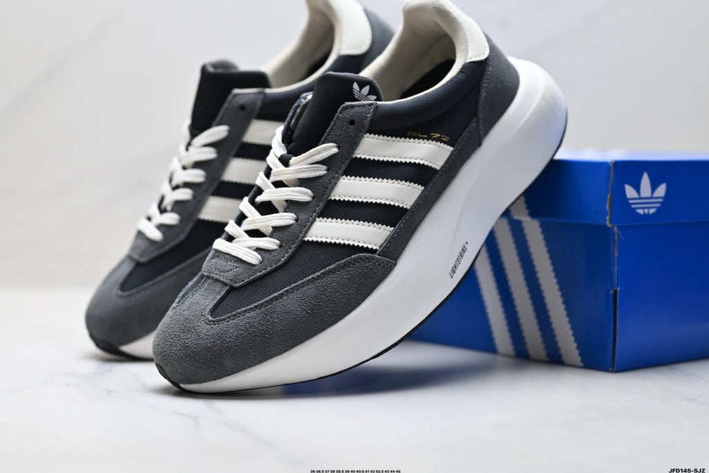 Exclusive Adidas K81801650 Unisex Running Shoes — Grey/Black — Size EU 36 / US M4 / W5.5 / 23CM — Side View