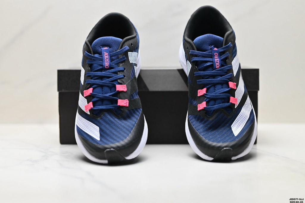 Exclusive Adidas K81801450 Men's Running Shoes — Navy/Pink — Size EU 40 / US M7 / W8.5 / 25CM — Back View