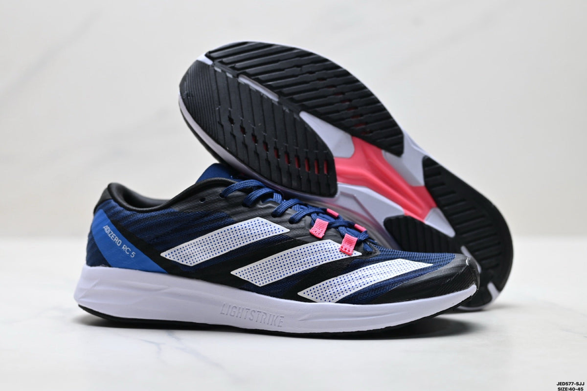 Exclusive Adidas K81801450 Men's Running Shoes — Navy/Pink — Size EU 40 / US M7 / W8.5 / 25CM — Detail View