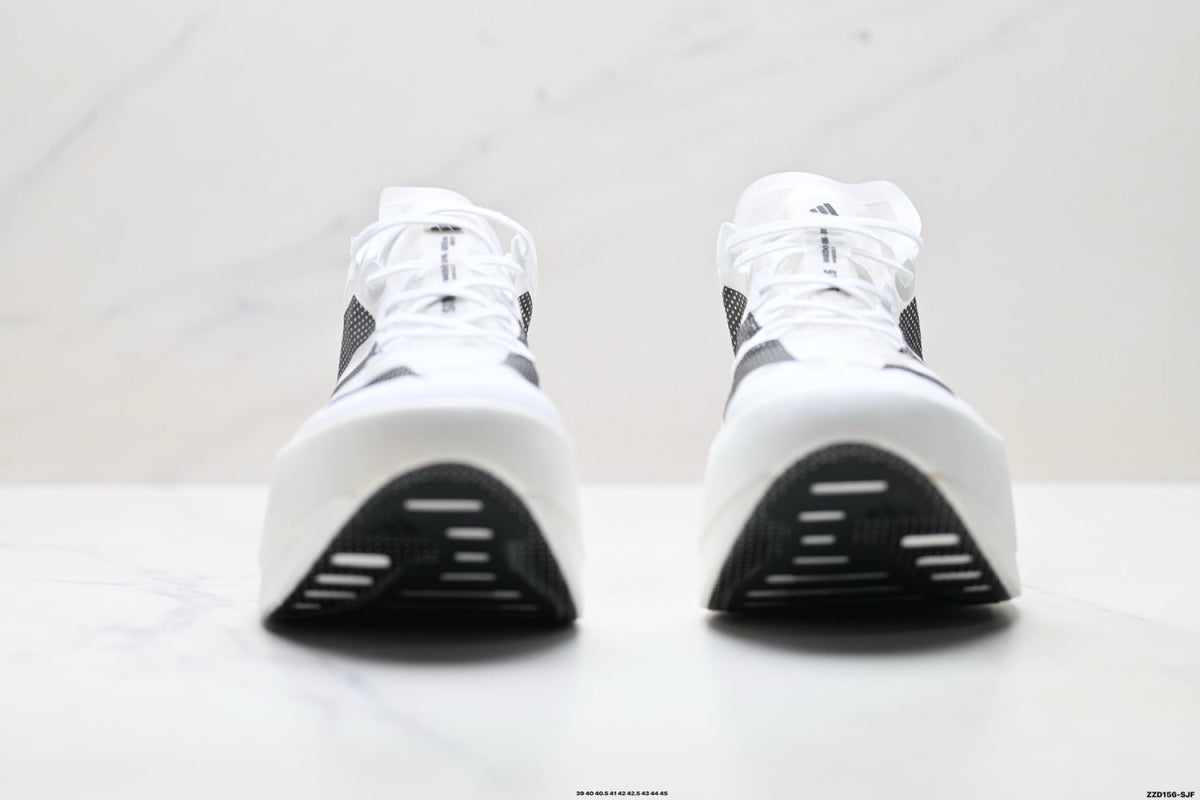 Exclusive Adidas K81802150 Men's Running Shoes — White/Black — Size EU 39 / US M6.5 / W8 / 24.5CM — Back View