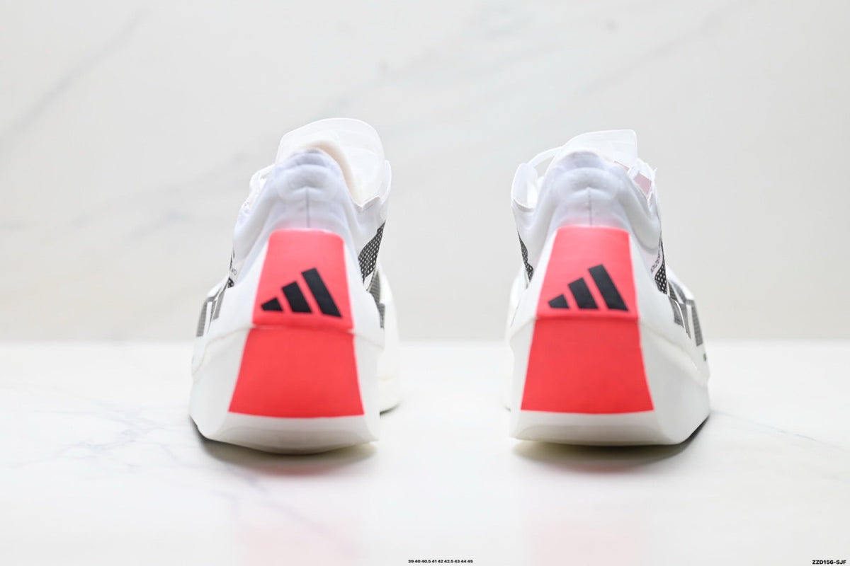 Exclusive Adidas K81802150 Men's Running Shoes — White/Black — Size EU 39 / US M6.5 / W8 / 24.5CM — Top View