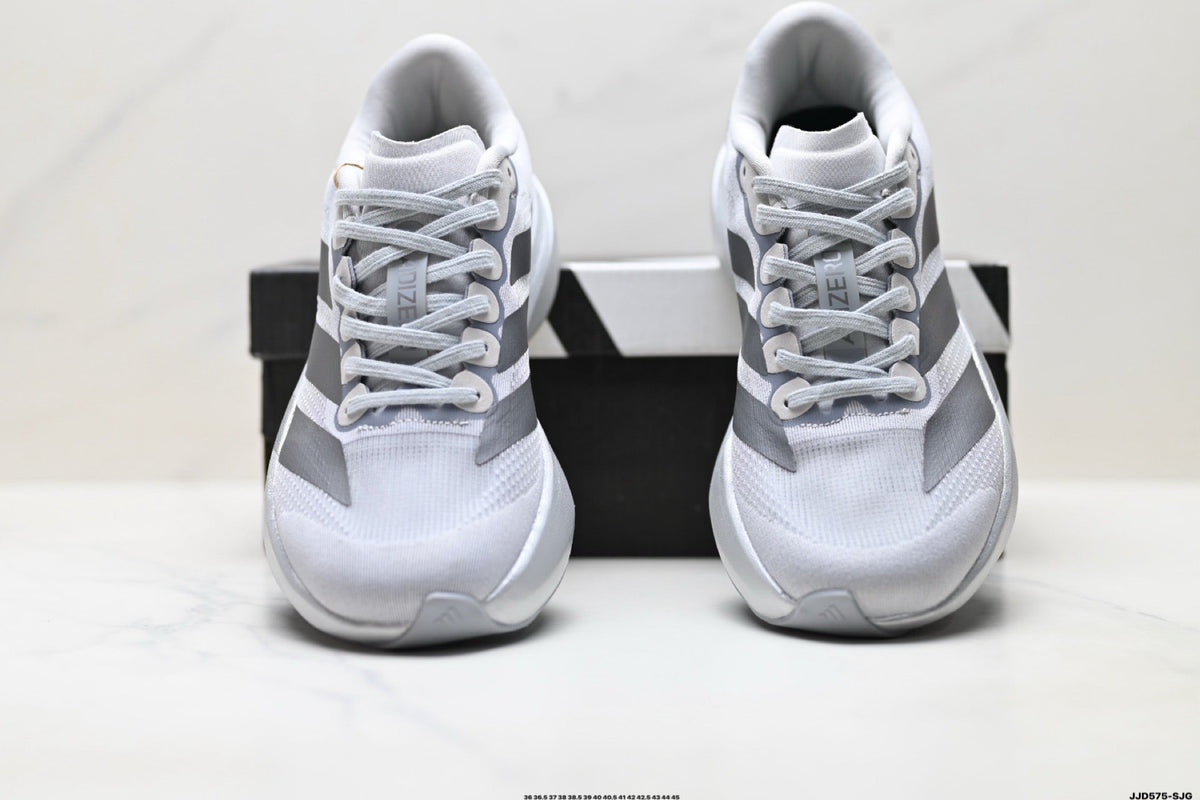 Exclusive Adidas K81801450 Unisex Running Shoes — White/Grey — Size EU 36 / US M4 / W5.5 / 23CM — Back View