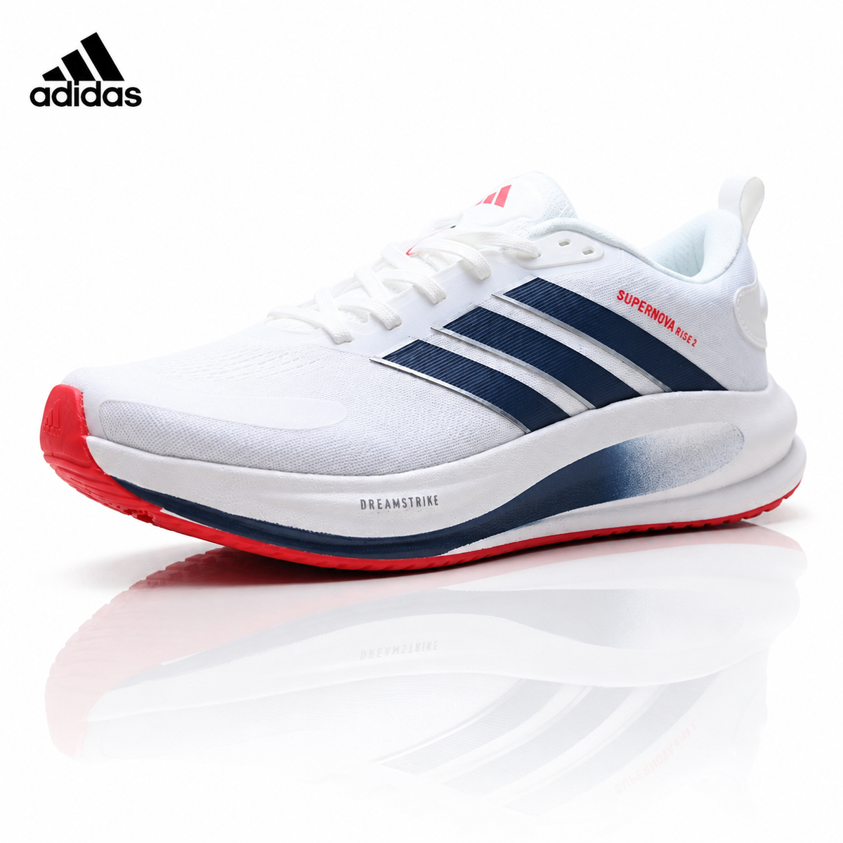 Exclusive Adidas K81801550 Men's Running Shoes #7 — Black/Red — Size EU 40 / US M7 / W8.5 / 25CM — Front View