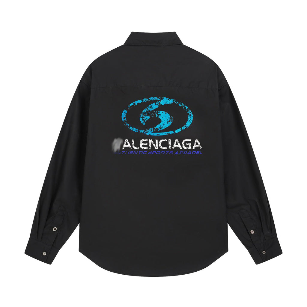 Exclusive 2025SS New Lettering LOGO Shirt — Black — Size S — Side View