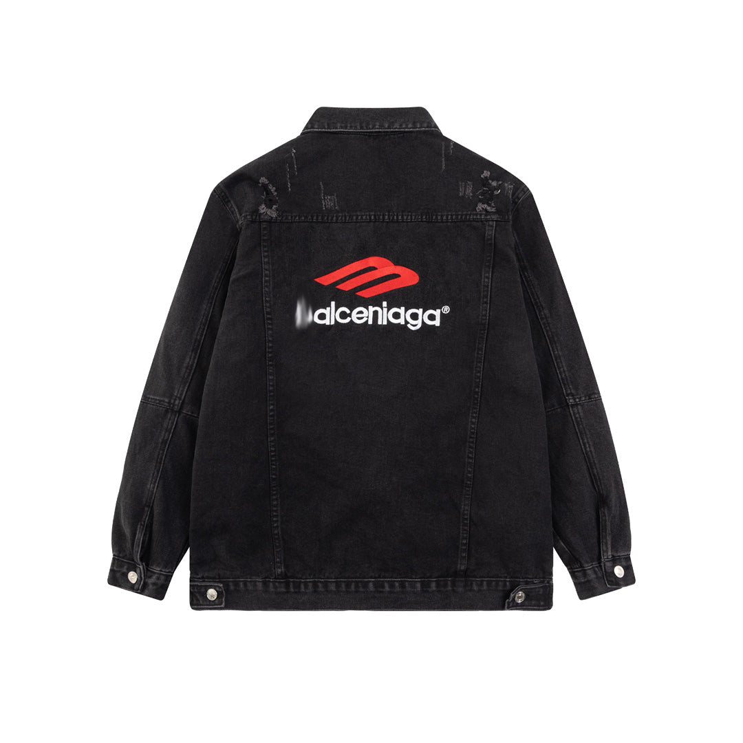 Exclusive Balenciaga Men's Denim Jacket — M — Back View