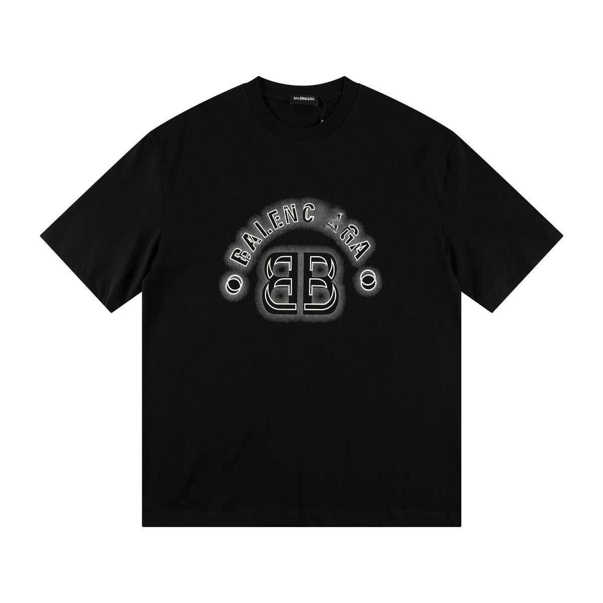 Exclusive Balenciaga  Printed logo T-shirt — Black — Size S — Side View