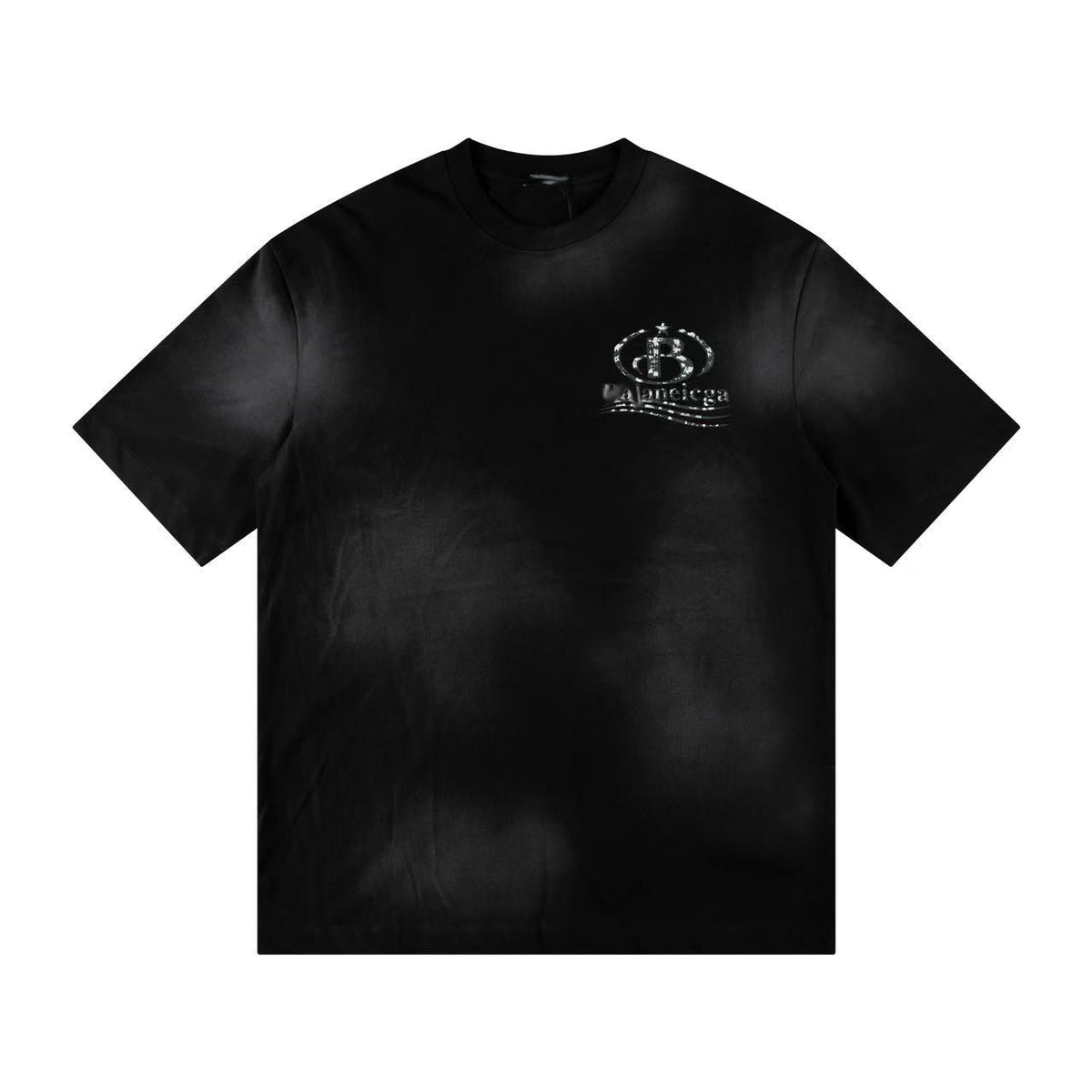 Exclusive Balenciaga Distressed T-shirt — Black — Size S — Side View