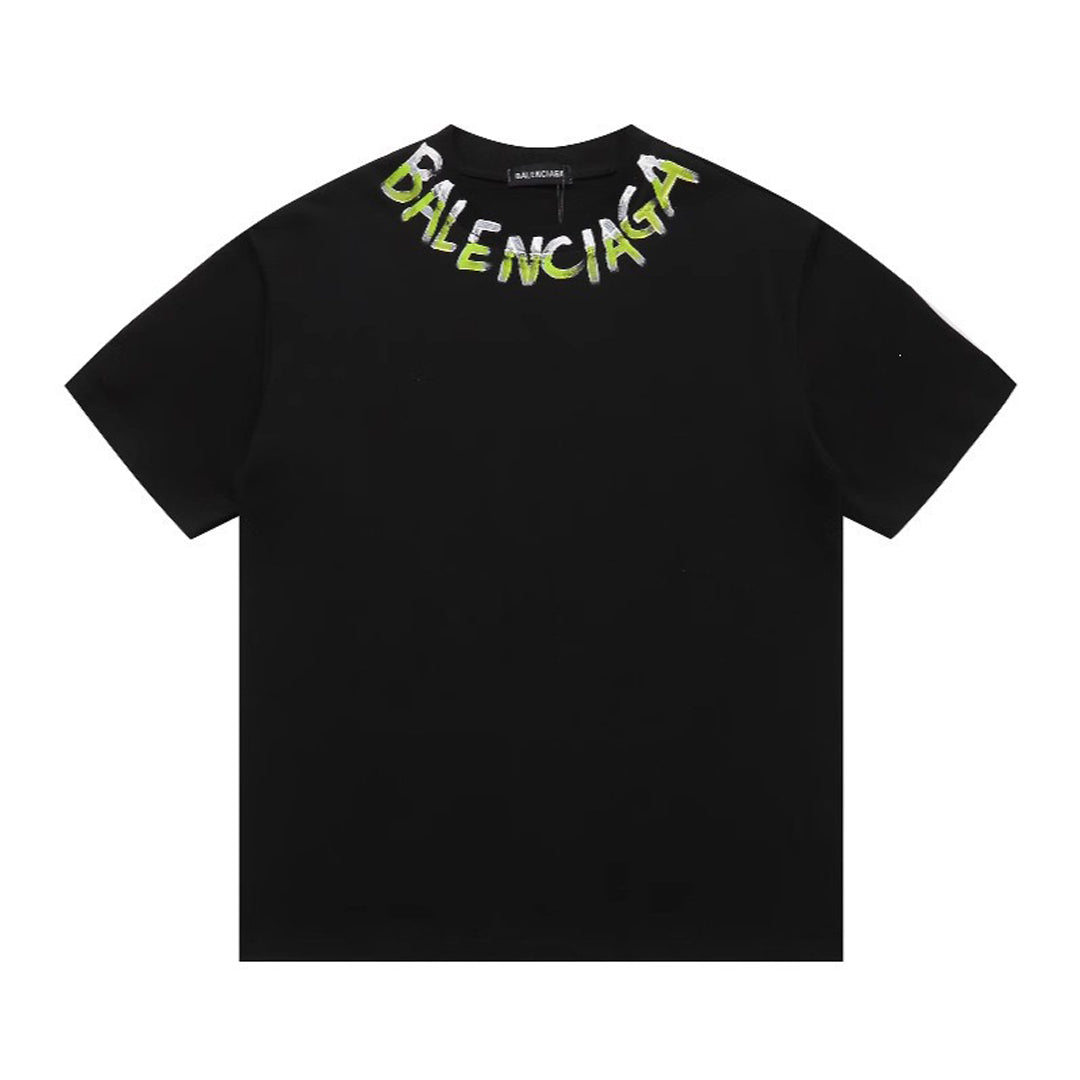 Exclusive Balenciaga Man Fashion T-shirt — Black — Size S — Side View