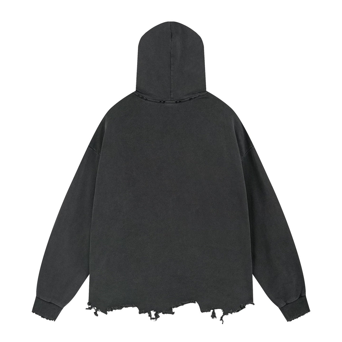 Exclusive Balenciaga Distressed Couples Hoodie — XS — Side View