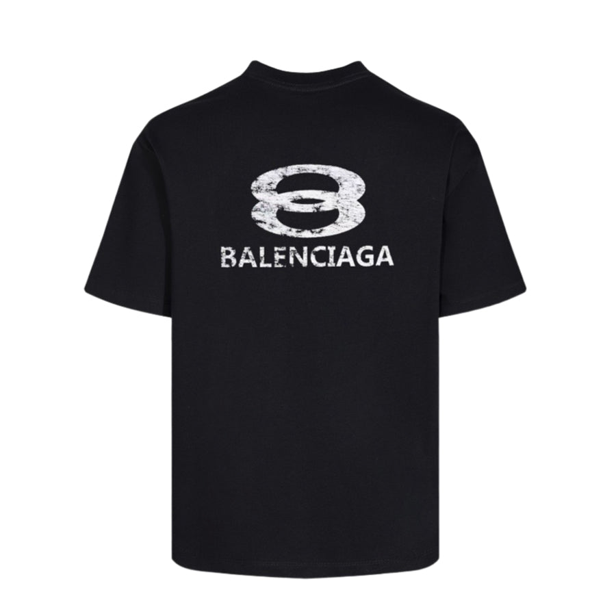 Exclusive Balenciaga Spoof Printed T-shirt — Black — Size S — Back View