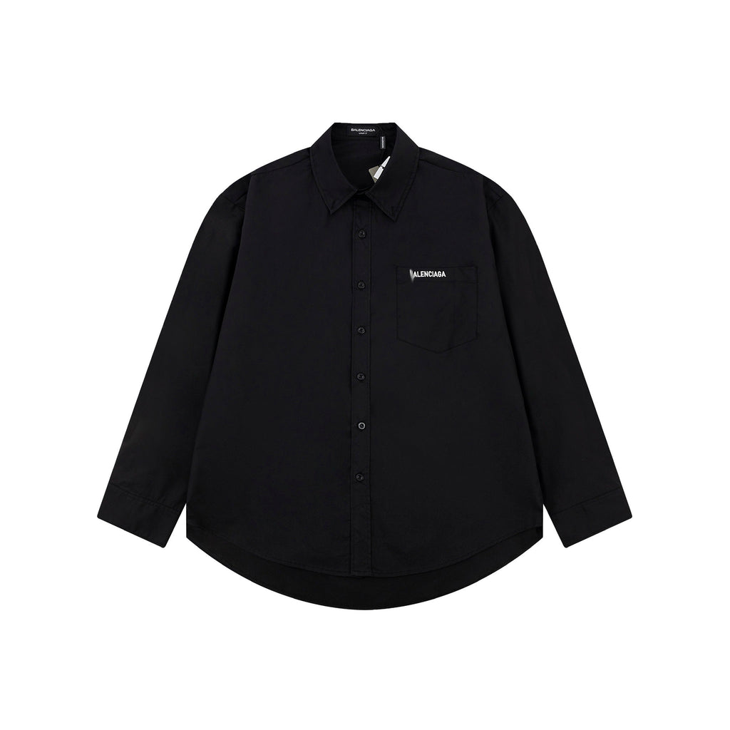 Exclusive 2025SS New Lettering LOGO Shirt — Black — Size XS — Side View