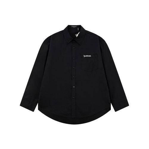 Exclusive 2025SS New Lettering LOGO Shirt — Black — Size XS — Side View
