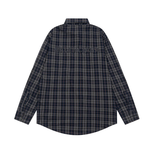 Exclusive 2025SS Plaid Long-Sleeve Shirt — S — Side View