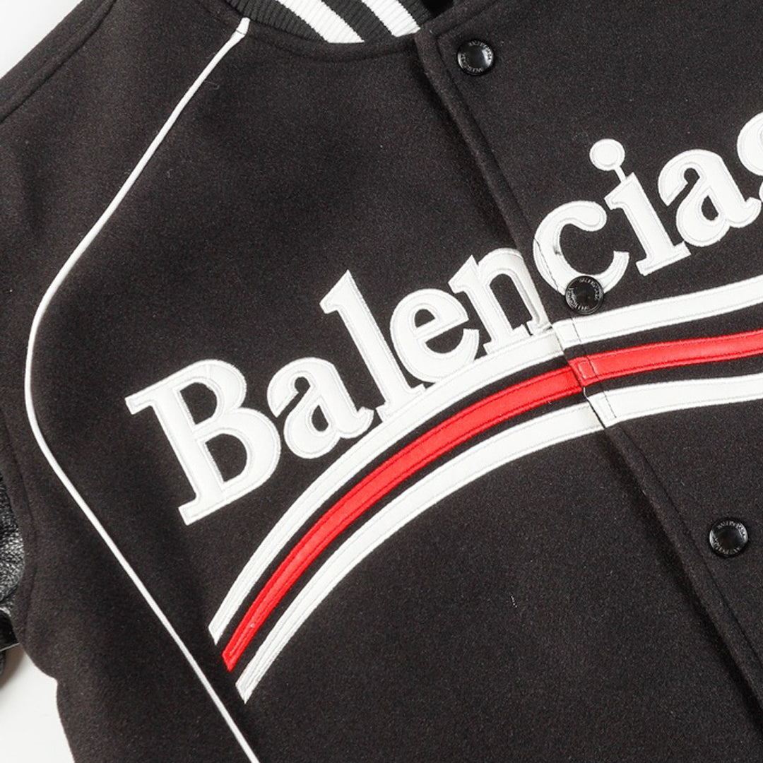 Exclusive Balenciaga Men's Thickened Baseball Jacket — M — Side View