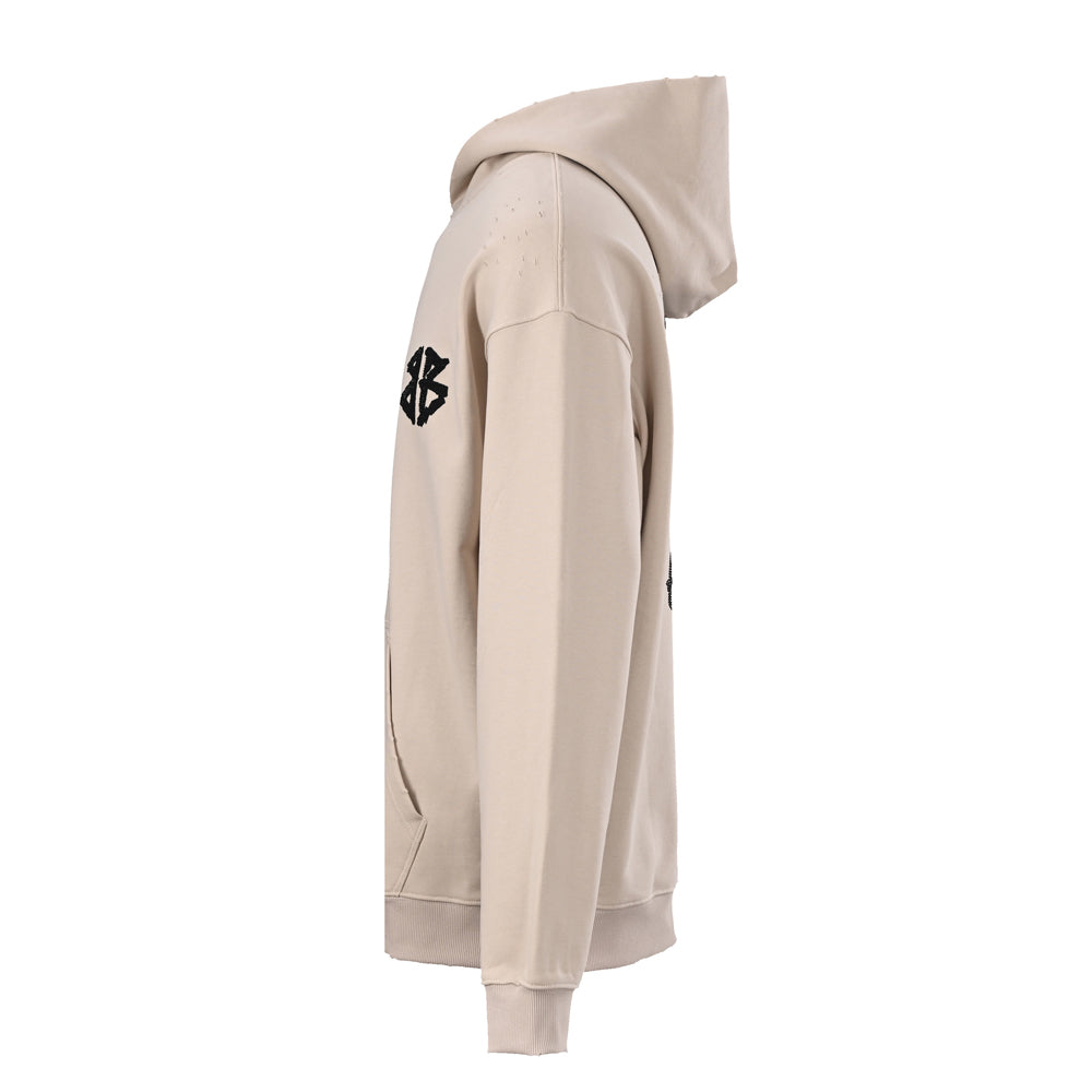 Exclusive Balenciaga New LOGO Hoodie — Apricot — Size XS — Side View