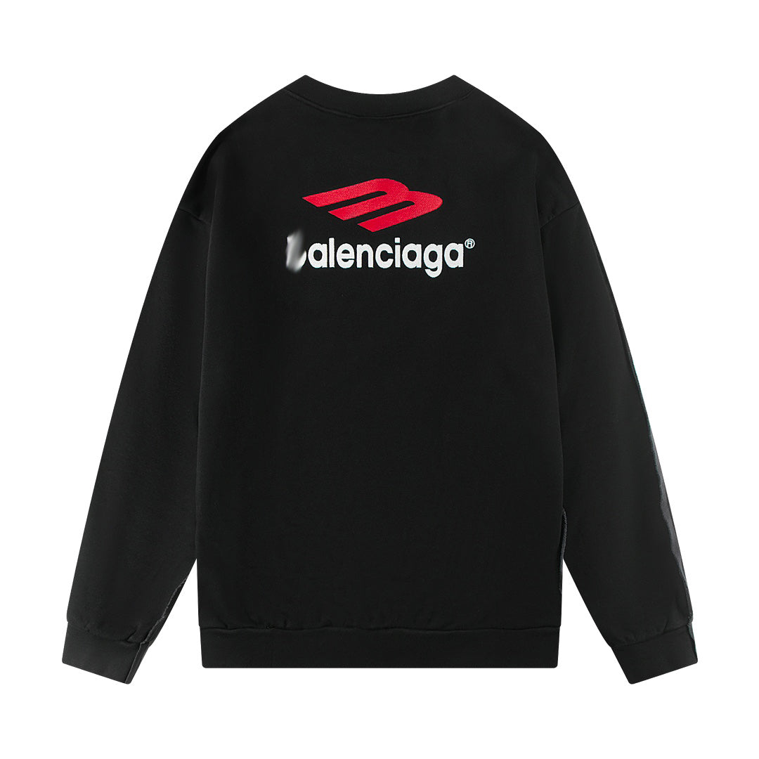 Exclusive Balenciaga Distressed Couples Sweatshirt — XS — Side View