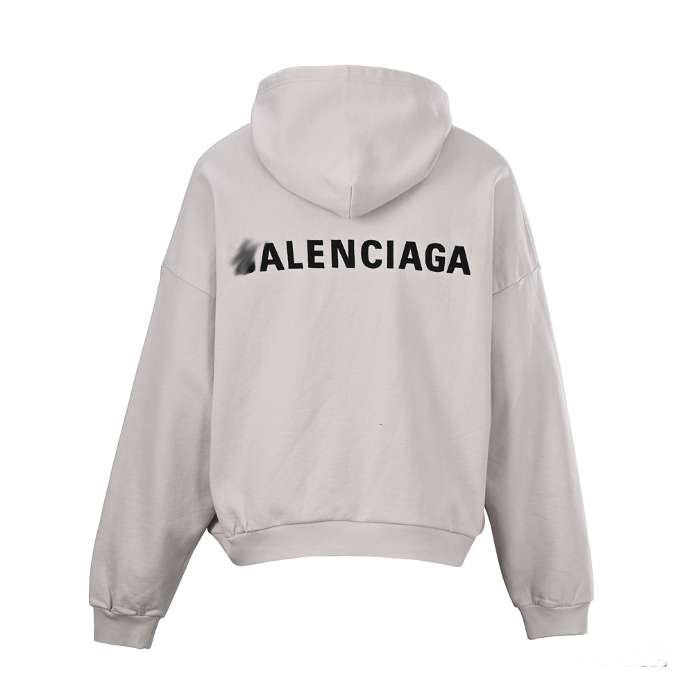 Exclusive Balenciaga  LOGO Couples Hoodie — Apricot — Size S — Side View