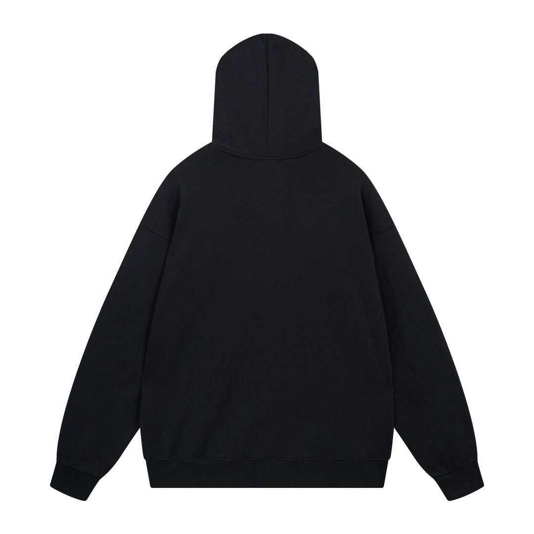 Exclusive Balenciaga Print Couples Hoodie — White — Size XS — Side View