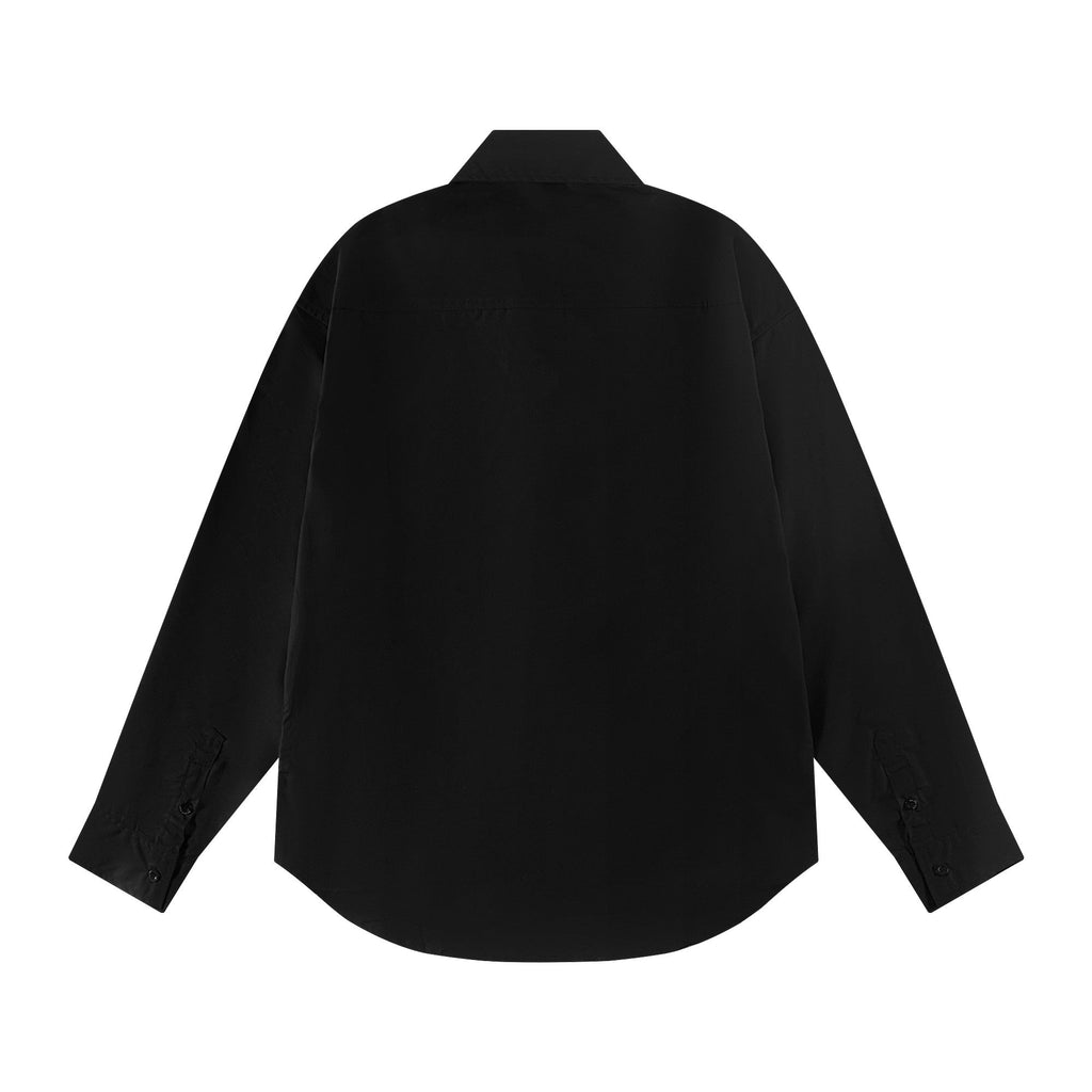 Exclusive 2025SS Lettering LOGO Shirt — Black — Size XS — Side View