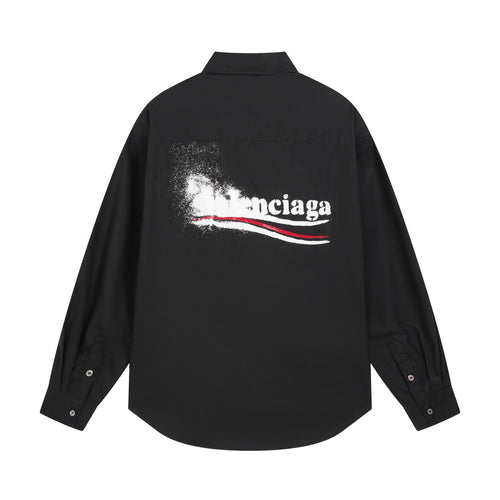 Exclusive 2025SS Classic LOGO Shirt — Black — Size S — Front View