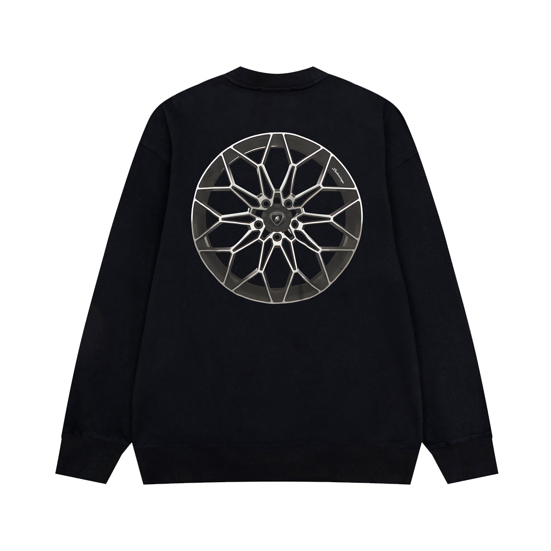Exclusive Balenciaga Crew Neck Letter Sweatshirt — Coffee — Size XS — Back View