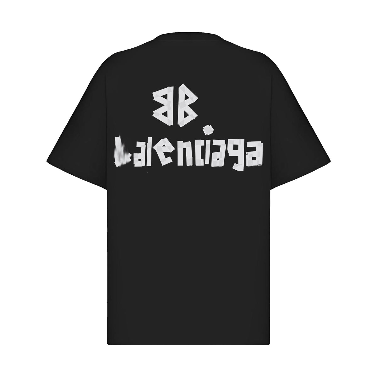 Exclusive Balenciaga  Printed LOGO T-shirt — Black — Size XS — Side View