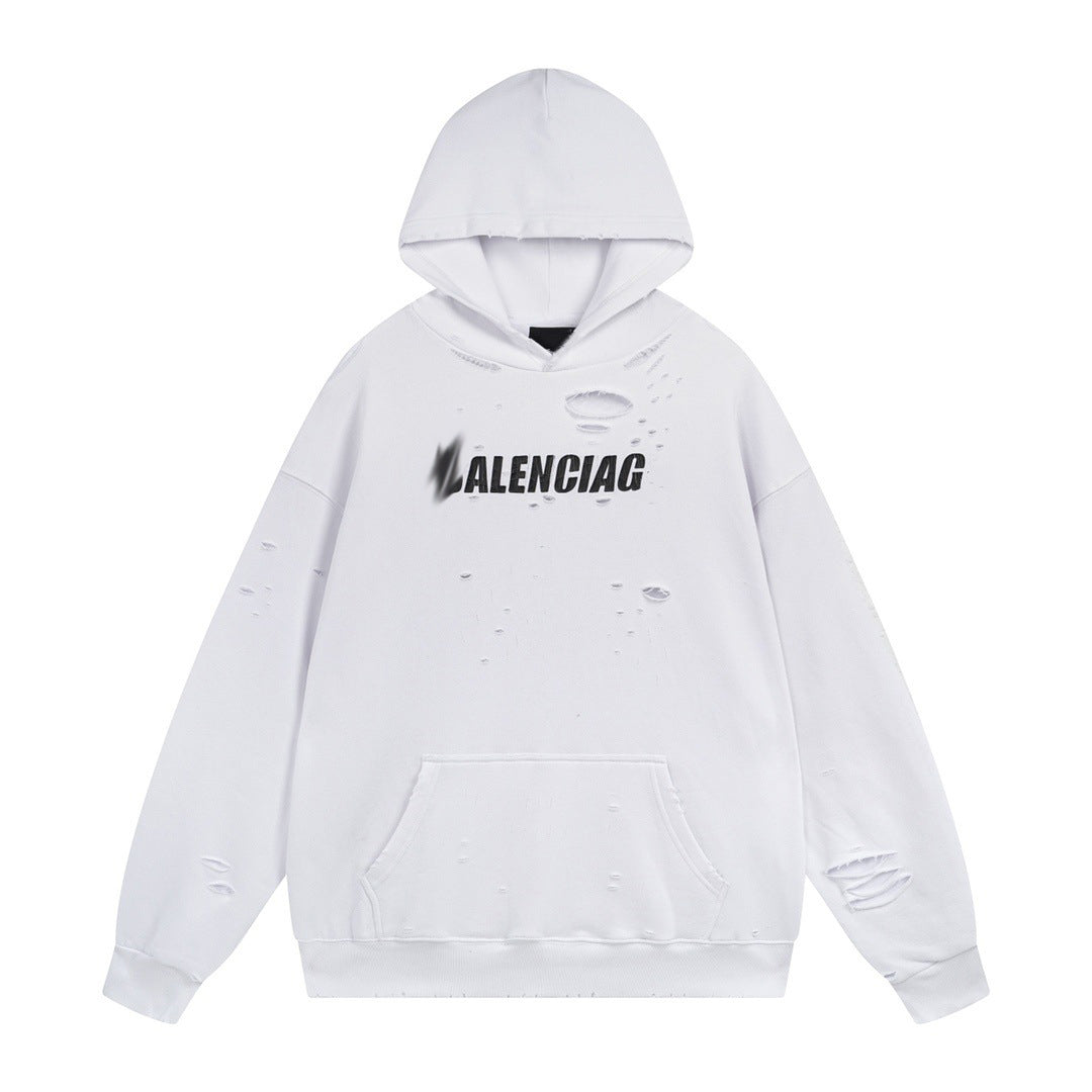 Exclusive Balenciaga Couples Hoodie — Black — Size XS — Top View