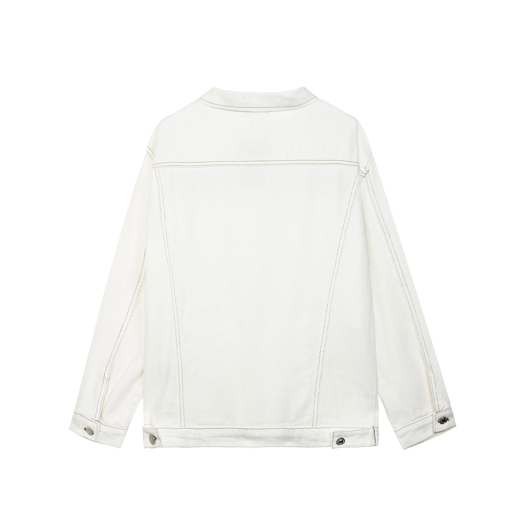 Exclusive Balenciaga White Embroidery Jacket — M — Back View
