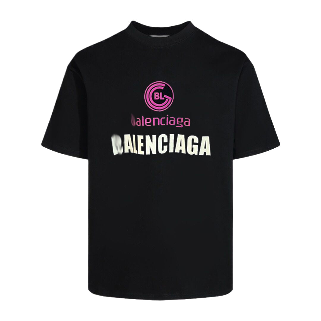 Exclusive Balenciaga Cotton Printed T-shirt — Black — Size S — Back View
