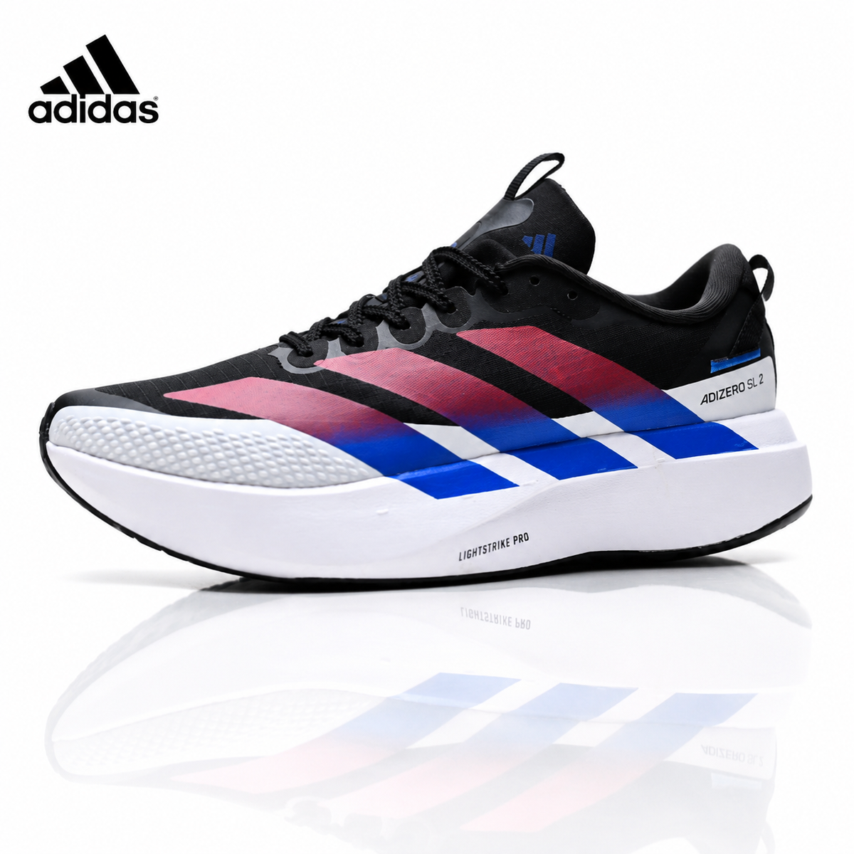 Exclusive Adidas K81801550 Unisex Running Shoes #6 — Black/Red — Size EU 36 / US M4 / W5.5 / 23CM — Front View