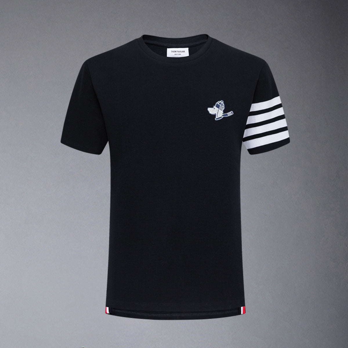 Exclusive Thom Browne puppy embroidery T-shirt — White — Size 0/S — Front View