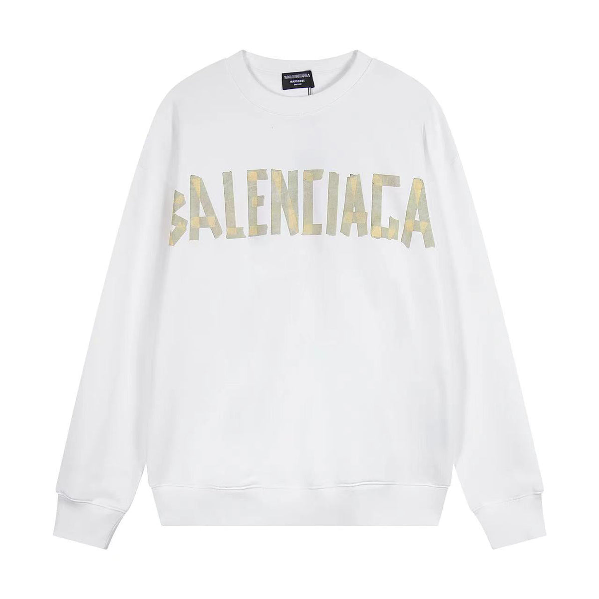 Exclusive Balenciaga Men's Crew Neck Hoodie — White — Size M — Side View
