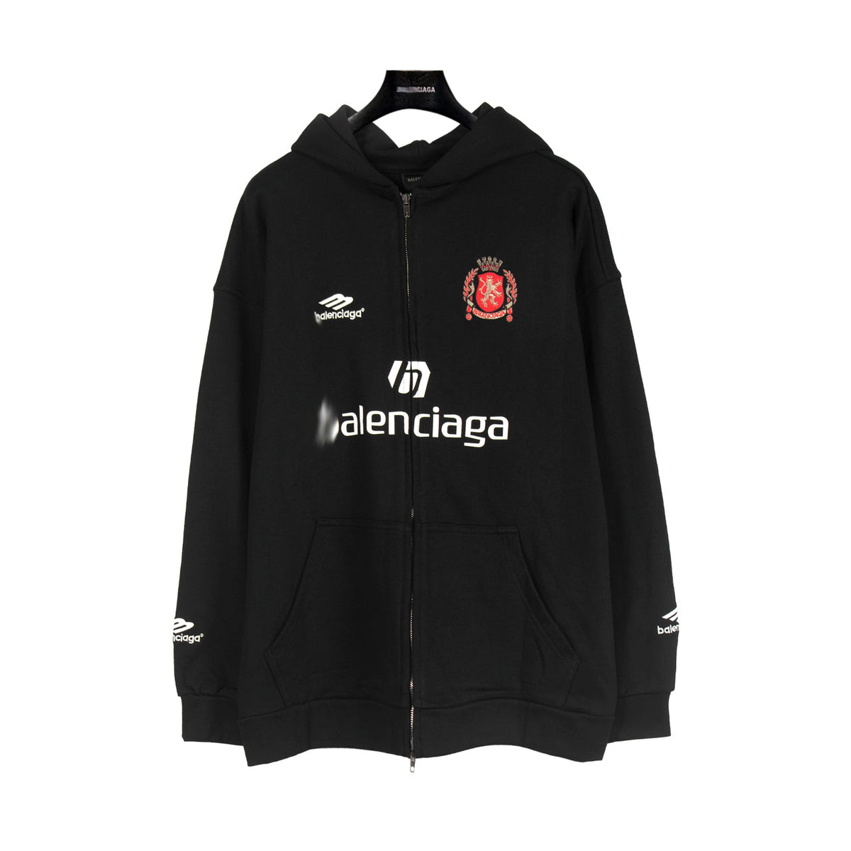 Exclusive Balenciaga Collaboration Hoodie — Black — Size XS — Back View