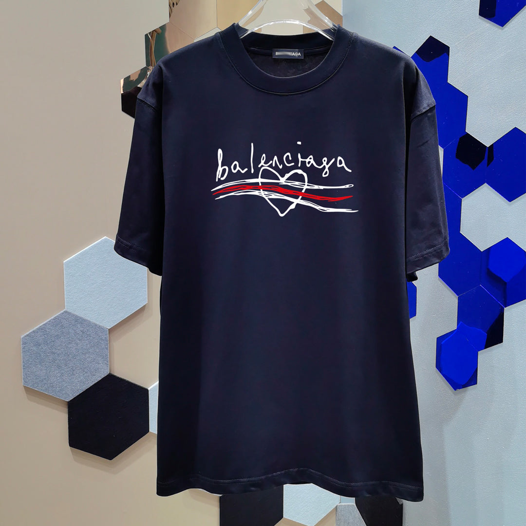 Exclusive Balenciaga Man Classic T-shirt — Blue — Size XS — Back View