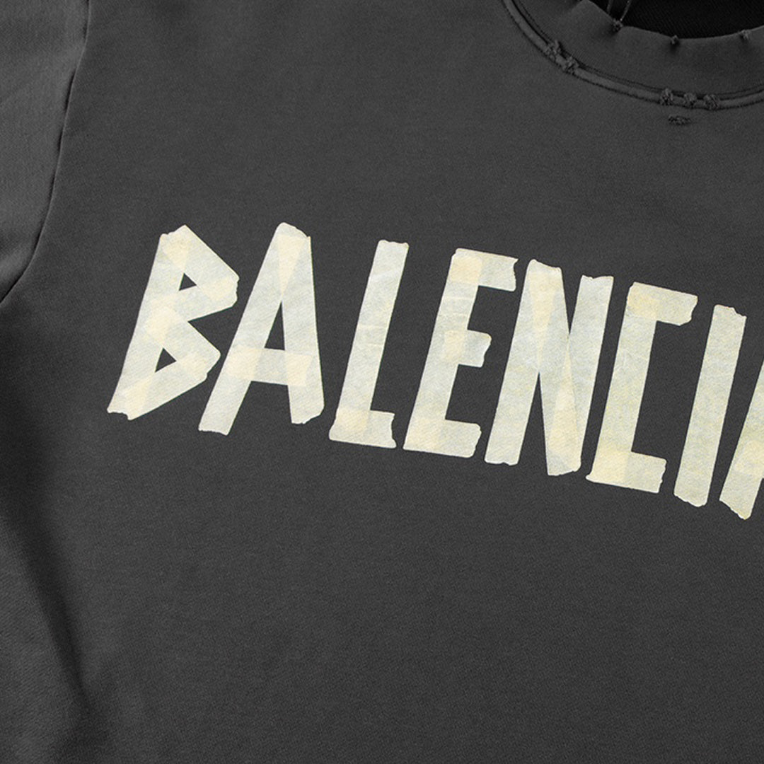 Exclusive Balenciaga Distressed Couples Sweatshirt — XS — Back View
