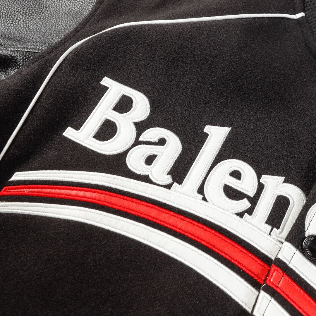 Exclusive Balenciaga Men's Thickened Baseball Jacket — M — Back View