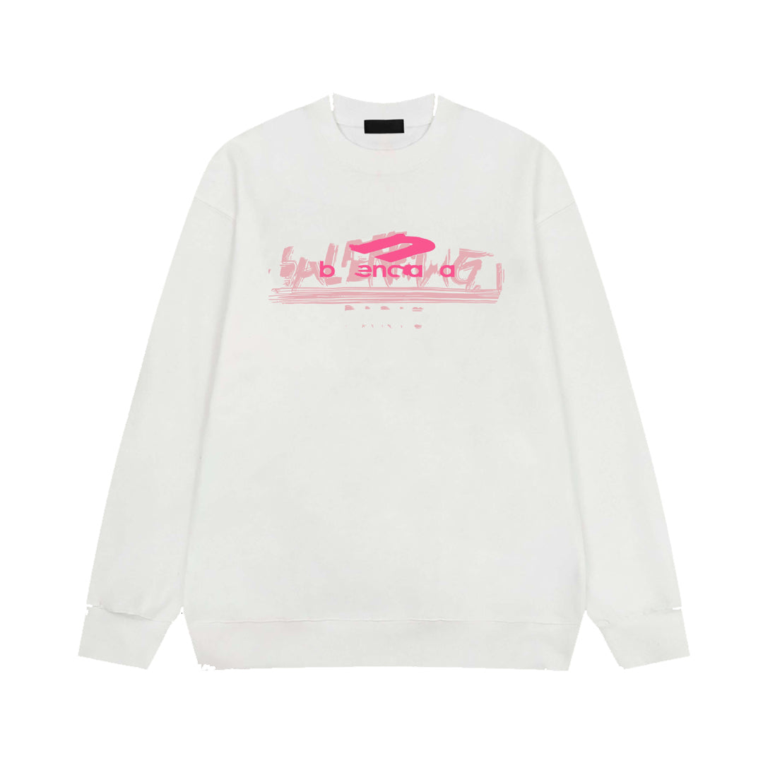 Exclusive Balenciaga Couples Sweatshirt — White — Size XS — Back View