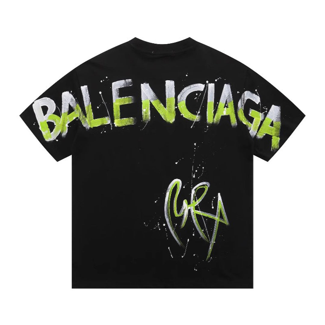 Exclusive Balenciaga Man Fashion T-shirt — Black — Size S — Back View
