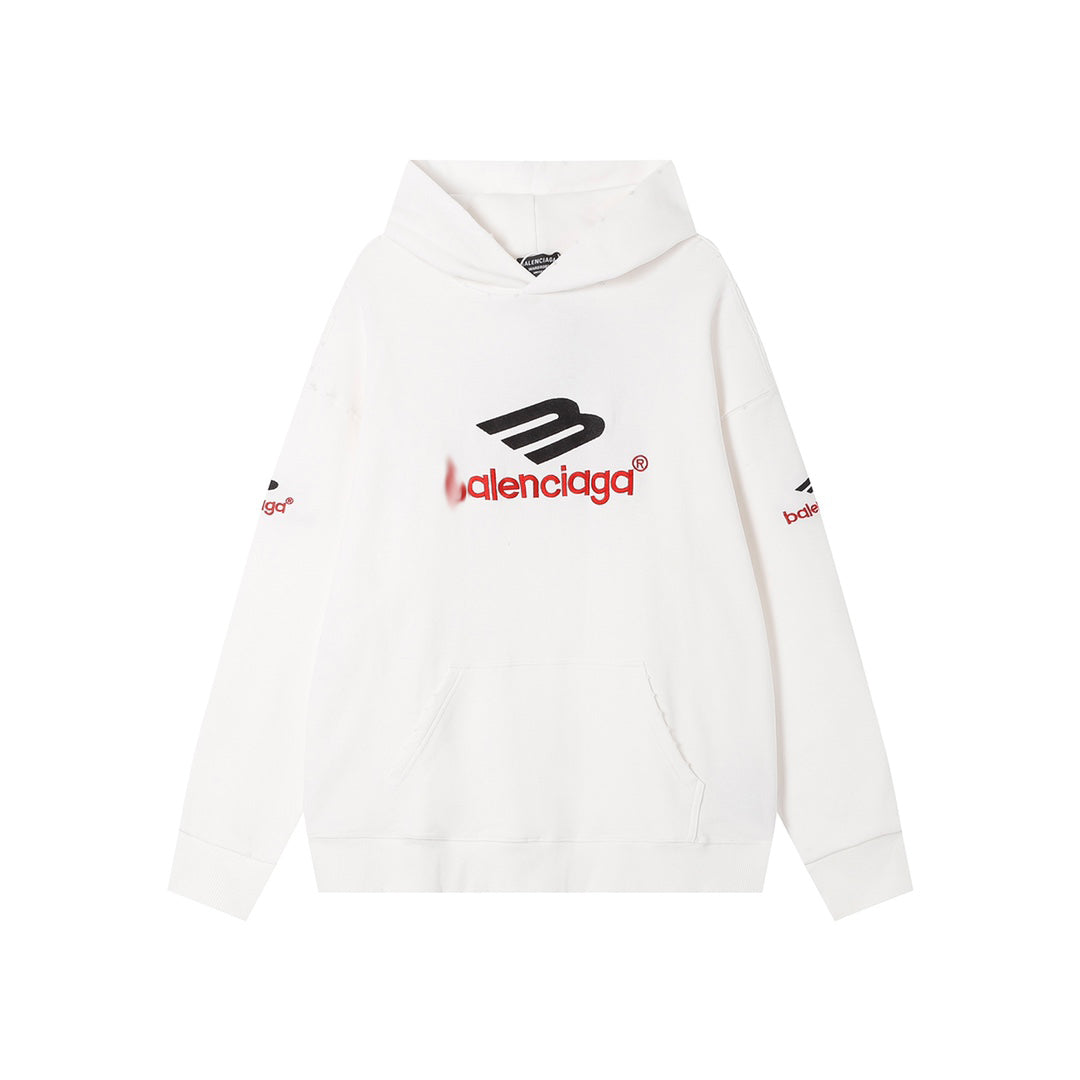 Exclusive Balenciaga Couples Gradient Hoodie — White — Size S — Back View