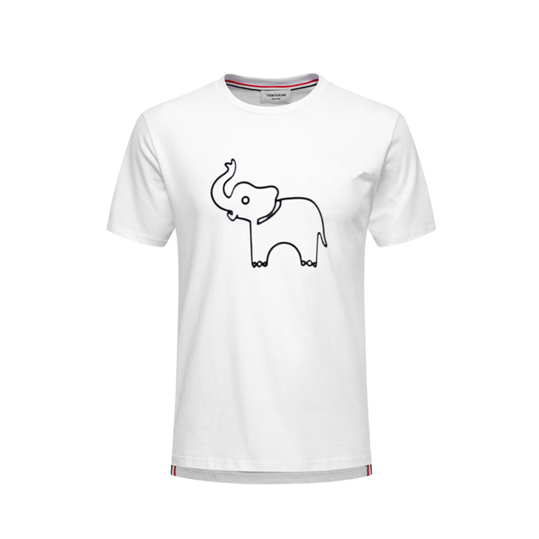 Exclusive Thom Browne Elephant print T-shirt — White — Size 0/S — Top View
