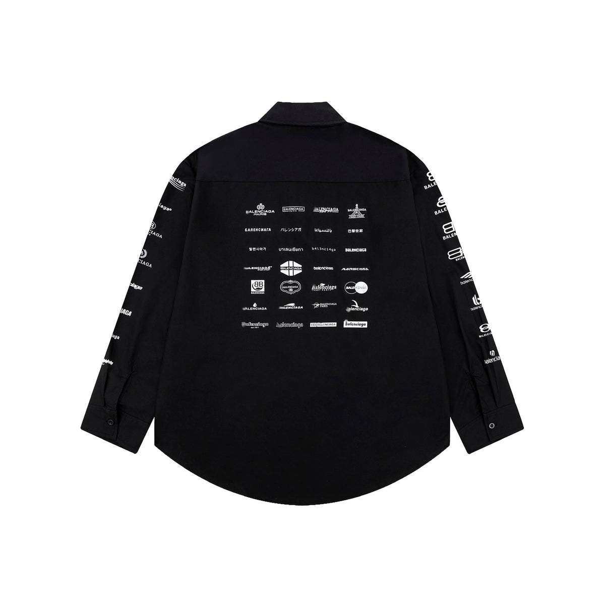 Exclusive 2025SS New Lettering LOGO Shirt — Black — Size XS — Back View