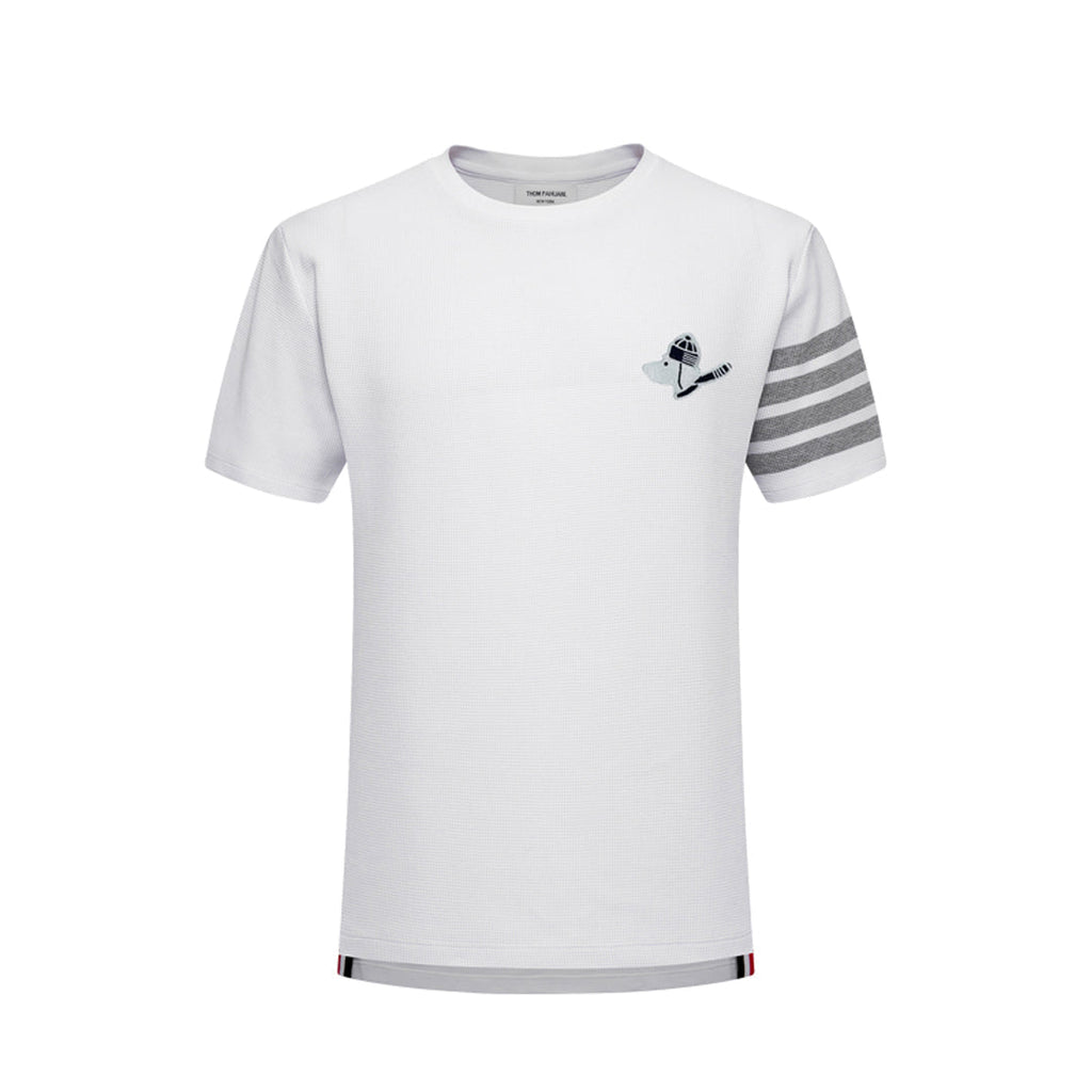 Exclusive Thom Browne puppy embroidery T-shirt — White — Size 0/S — Side View